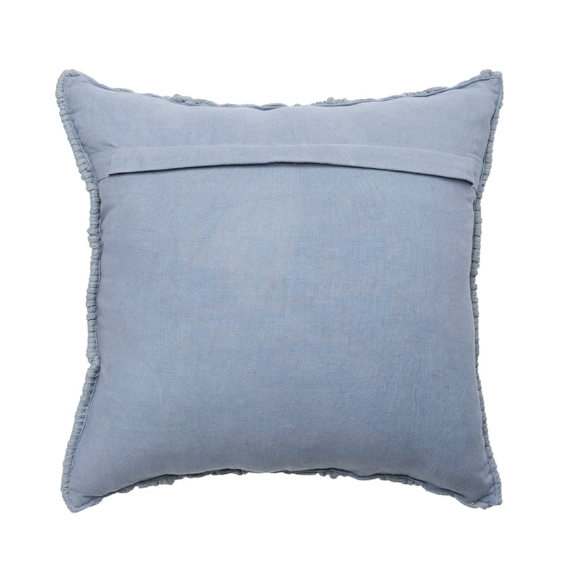Macrame Cushion Dusty Blue 