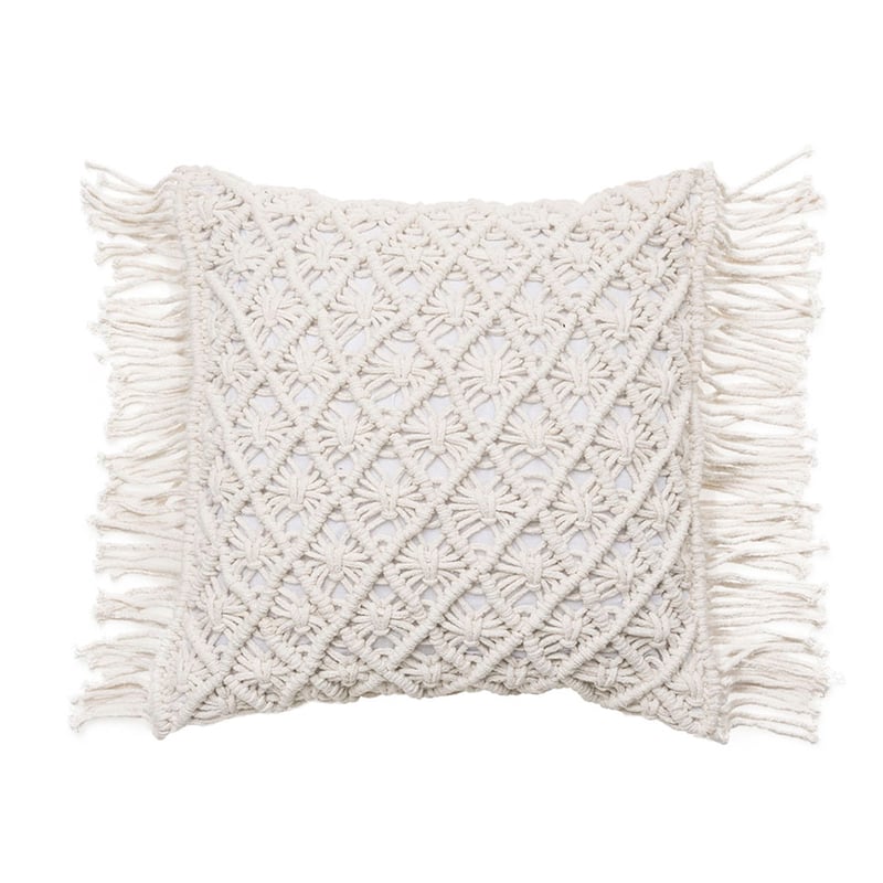 Macrame Cushion White 