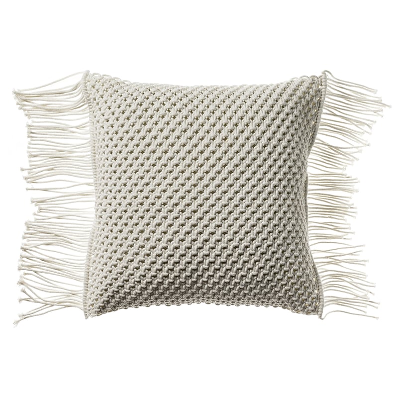 Macrame Cushion White Lattice 