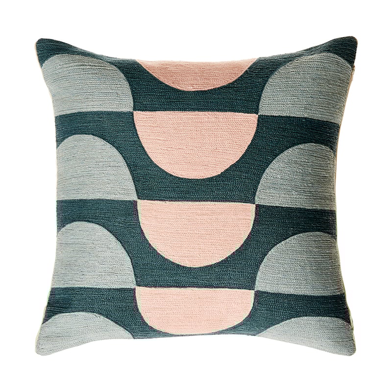Retreat Embroidered Cushion Blues & Pink
