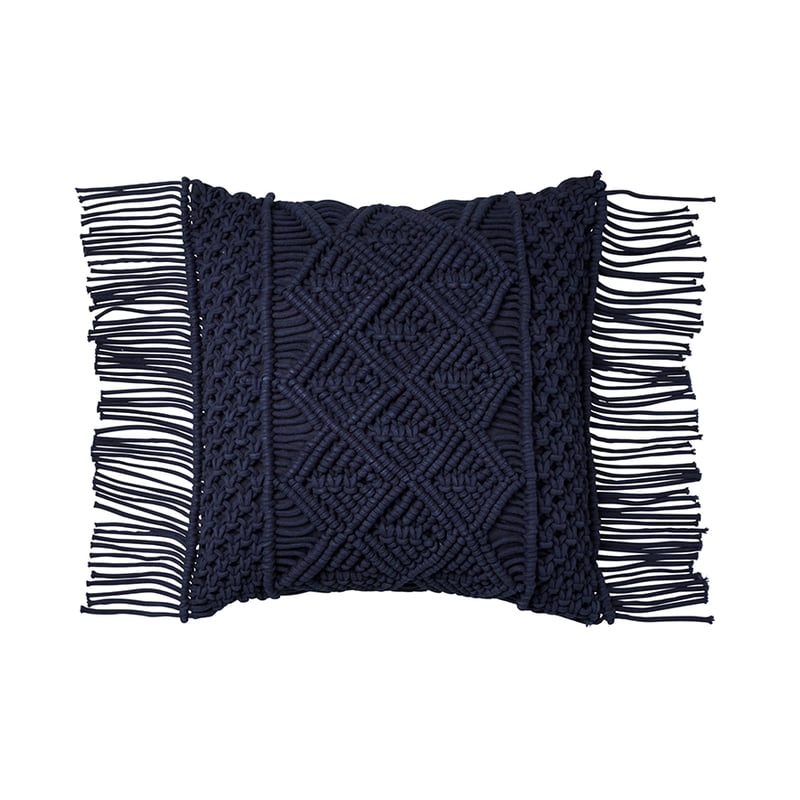 New Haven Macrame Cushion Indigo 