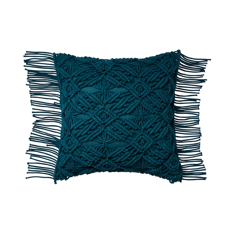 New Haven Macrame Cushion Teal 