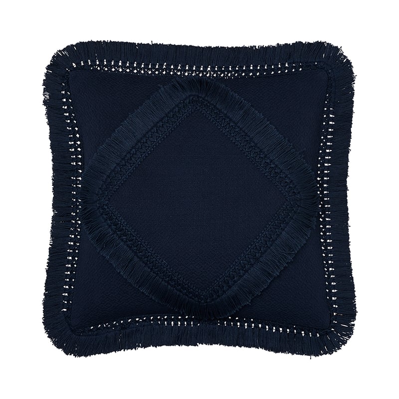 Boracay Navy Fringed Cushion