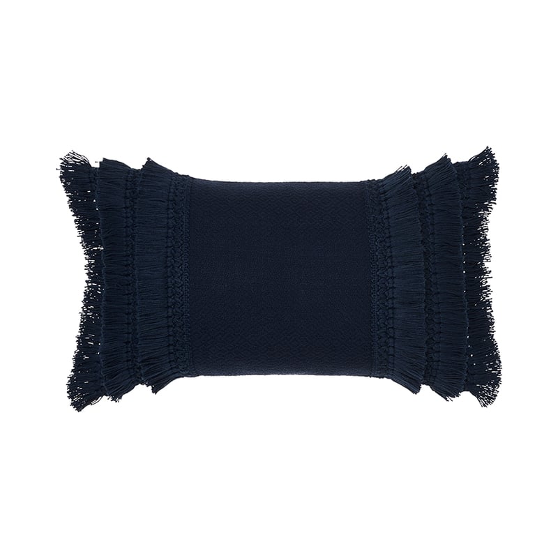 Boracay Navy Long Fringed Cushion