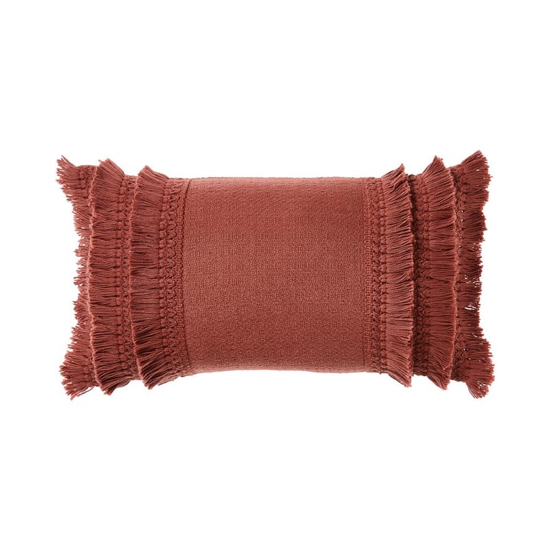 Boracay Long Fringed Rust Cushion