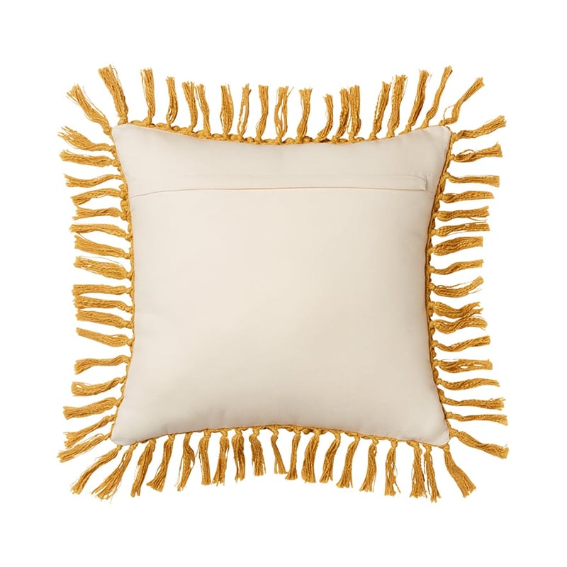 Macrame Knot Cushion Mustard 