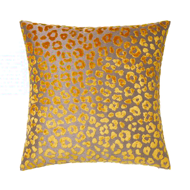 Safari Cut Velvet Cushion Mustard 