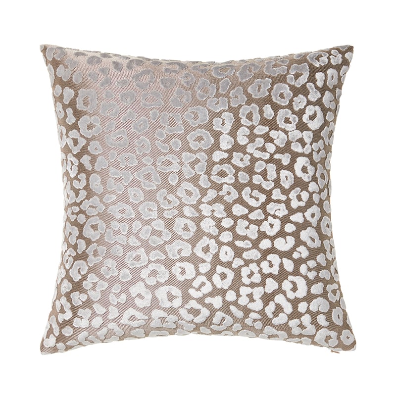 Safari Cut Velvet Cushion Silver 