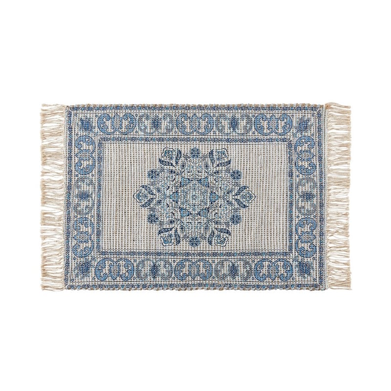 Monte Blues Floral Indoor Mat