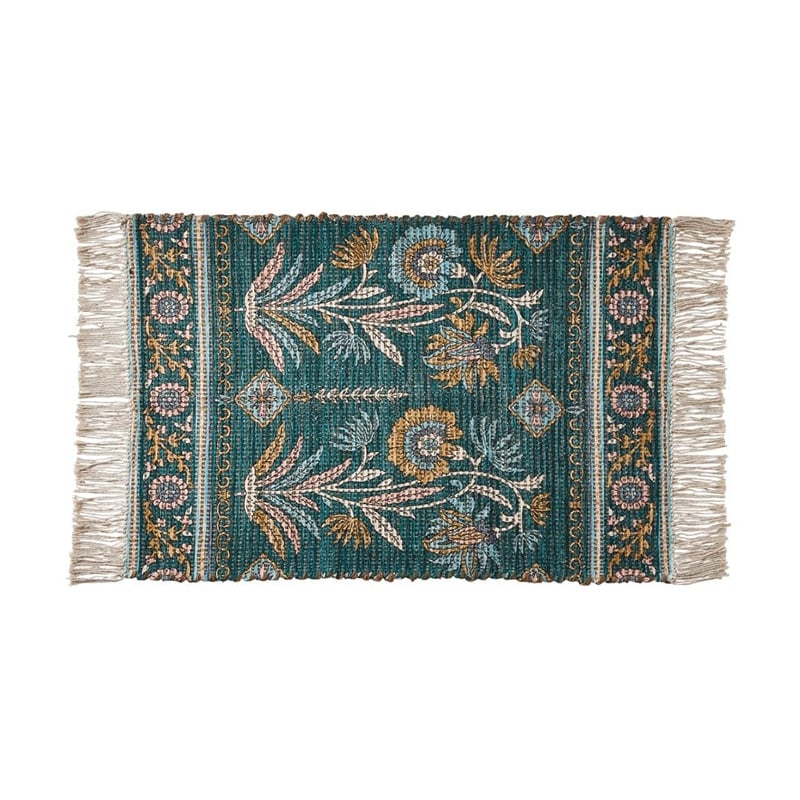 Monte Hungarian Floral Emerald Indoor Mat