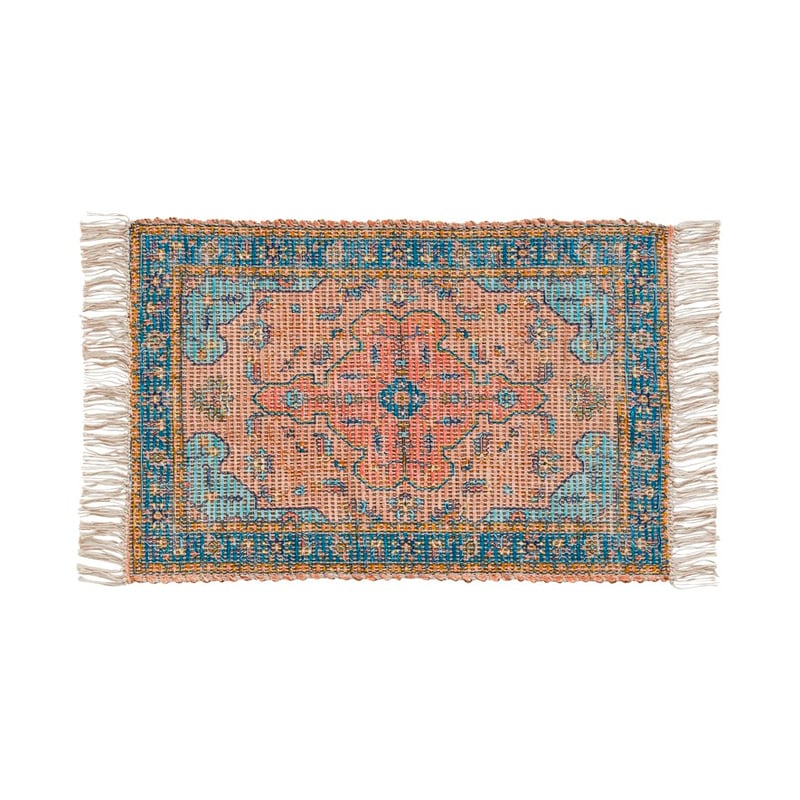 Monte Turkish Tile Blue & Rust Indoor Mat 