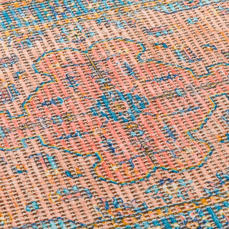 Monte Turkish Tile Blue & Rust Indoor Mat 