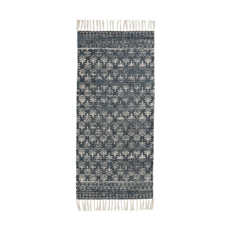 Calais Slate Block Print Rug Runner