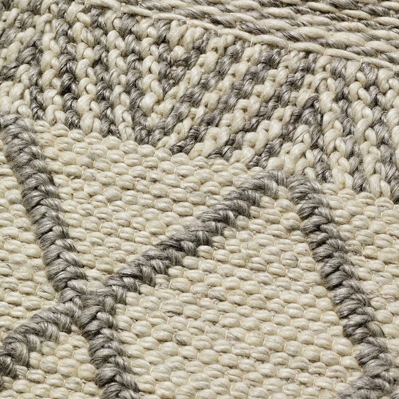 The Wool Collection 160x230cm Natural/Grey Trebel