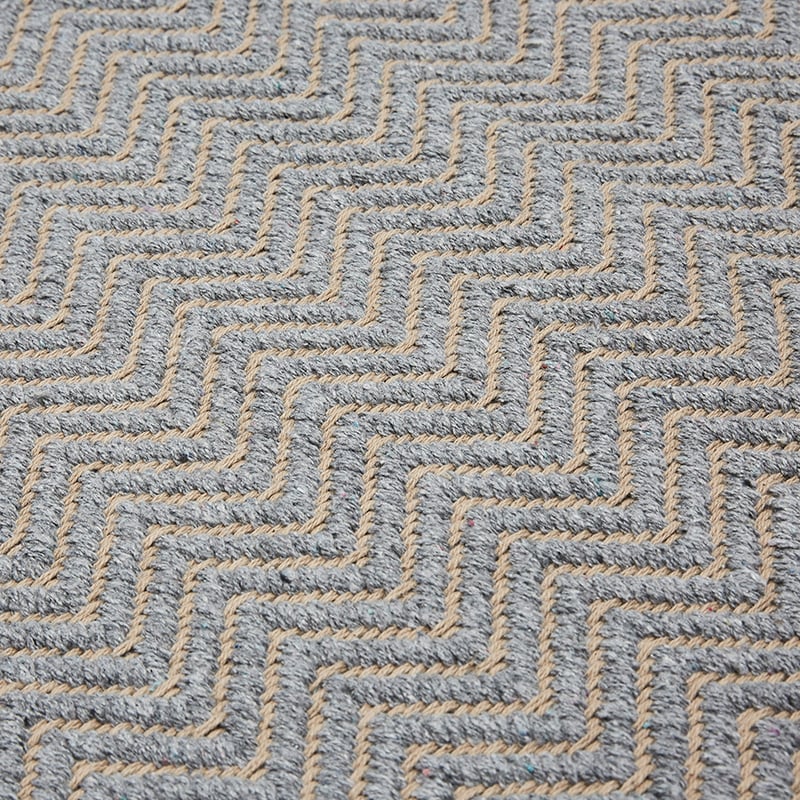 Barbados Chevron Occasional Mat Grey 