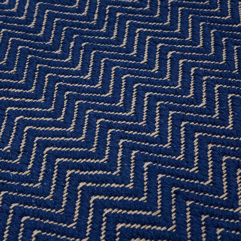 Barbados Chevron Occasional Mat Navy 