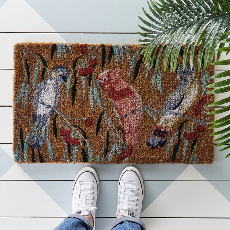 Coir Doormat 45x75cm Birds of Australia Regular