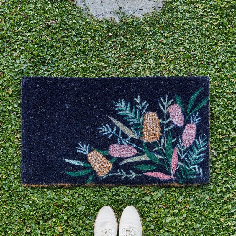 Coir Native Floral Regular Doormat