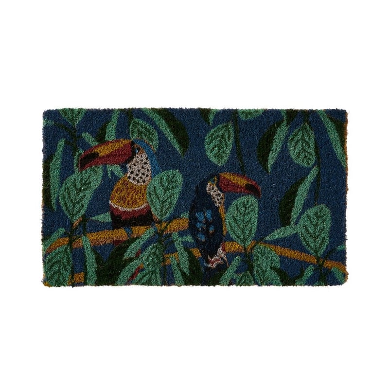 Toucan Birds Blue Regular Coir Doormat 