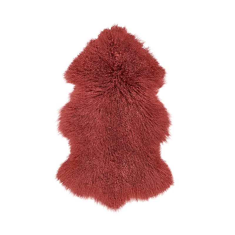 Mongolian Sheepskin Rug Raspberry 