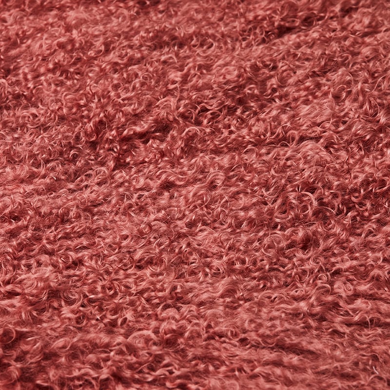 Mongolian Sheepskin Rug Raspberry 