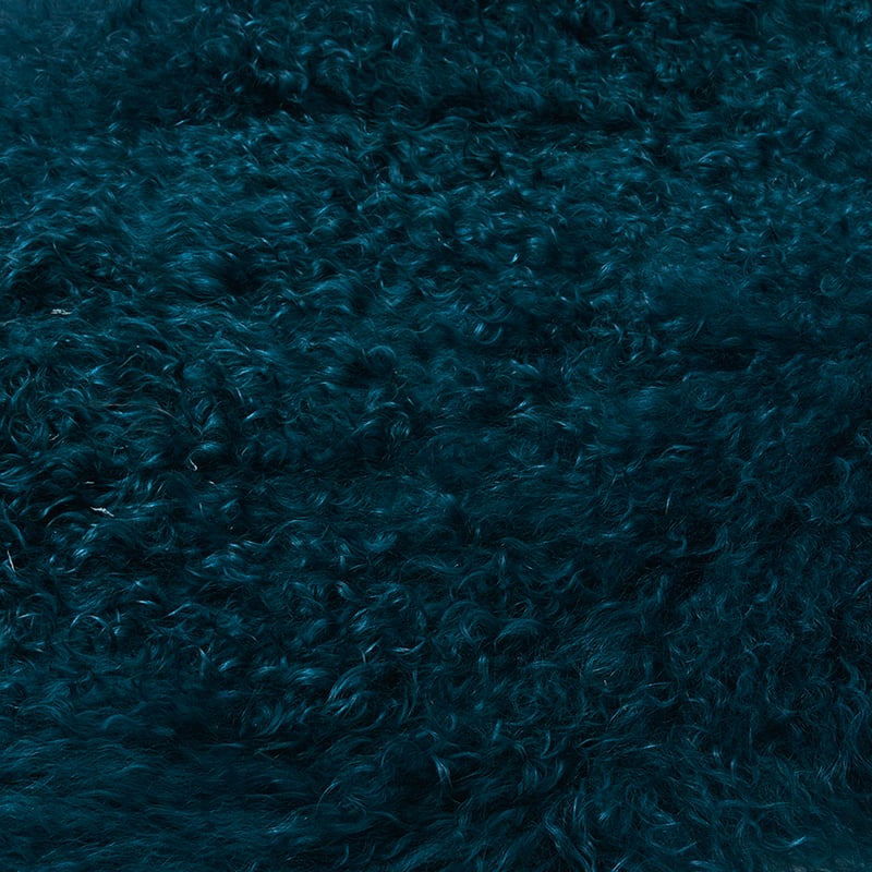 Mongolian Sheepskin Rug Teal 