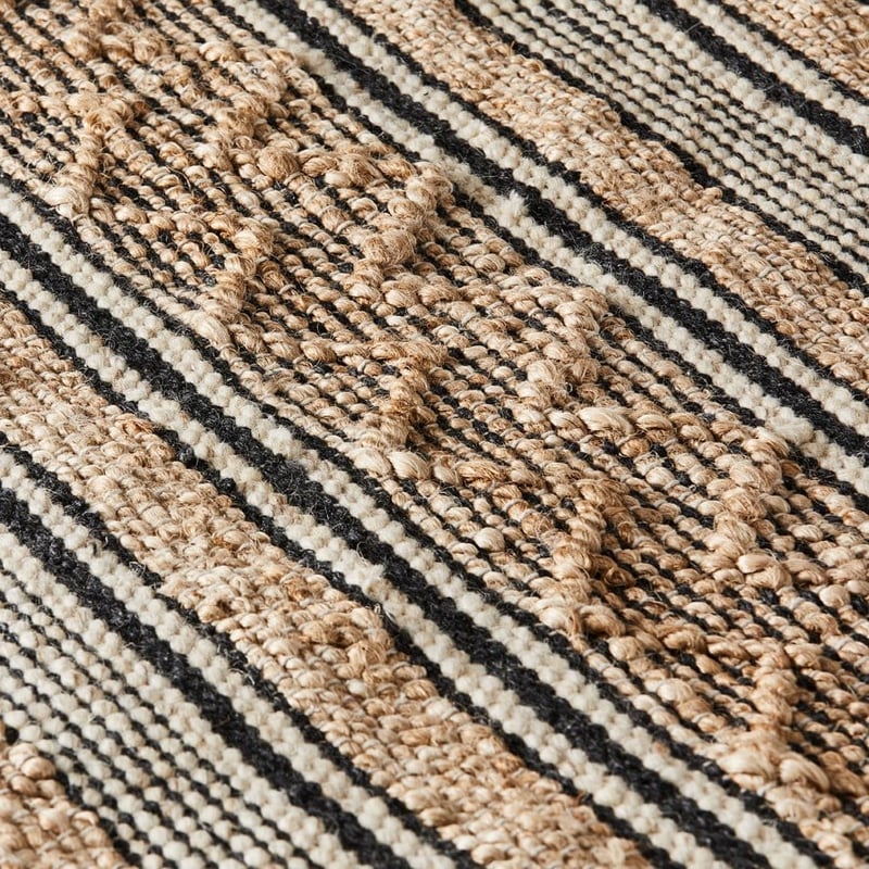 Mona Small Natural & Black Stripe Rug