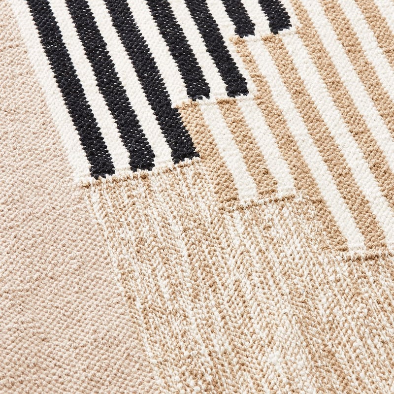 Asilah Sand & Black Rug Runner