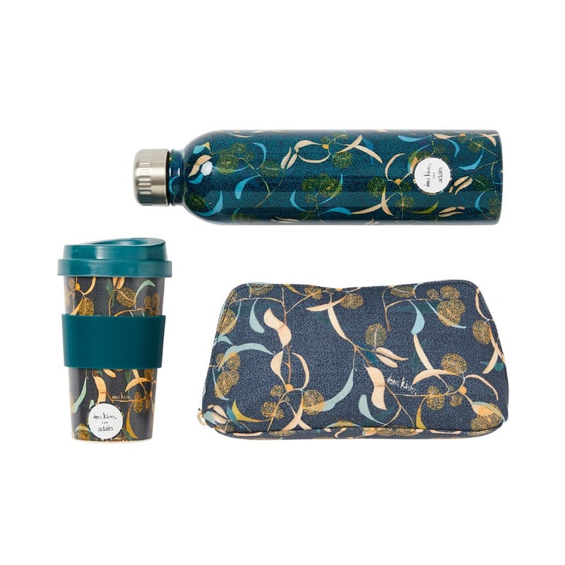 Dana Kinter Collection Navy Wattle Large Drink Bottle