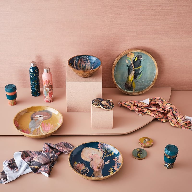 Dana Kinter Collection Navy Wattle Large Drink Bottle