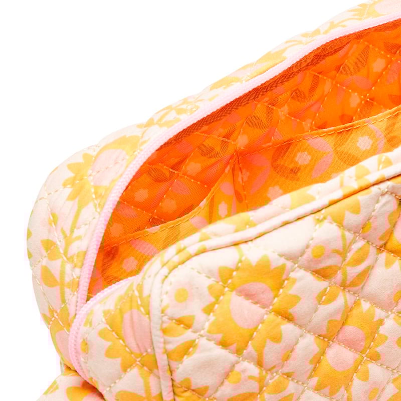 Joni Floral Golden Cosmetic Bag