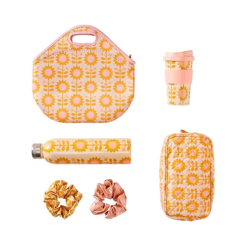 Joni Floral Golden Cosmetic Bag