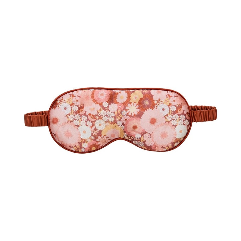 70's Floral Rust Silk Eye Mask
