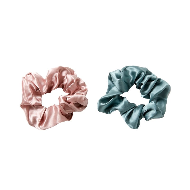 Pure Silk Sage & French Rose Scrunchie 2 Set