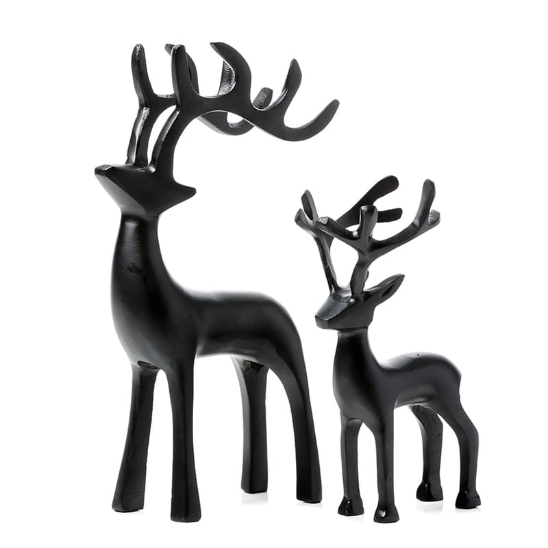 Festive Black Reindeer Ornament