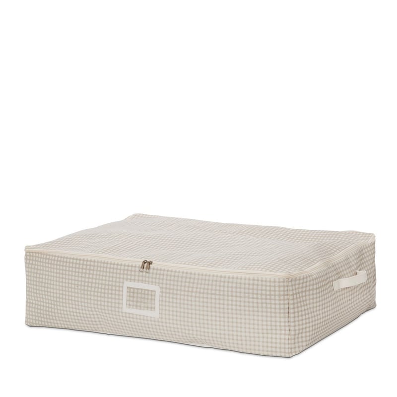 Large Natural Gingham Storage Bag
