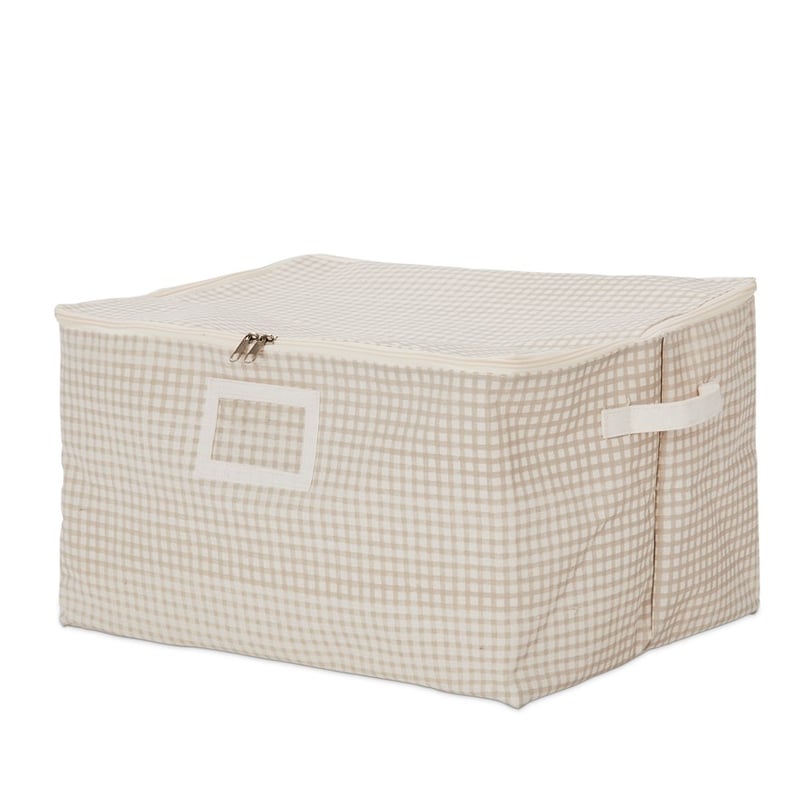 Medium Natural Gingham Storage Bag