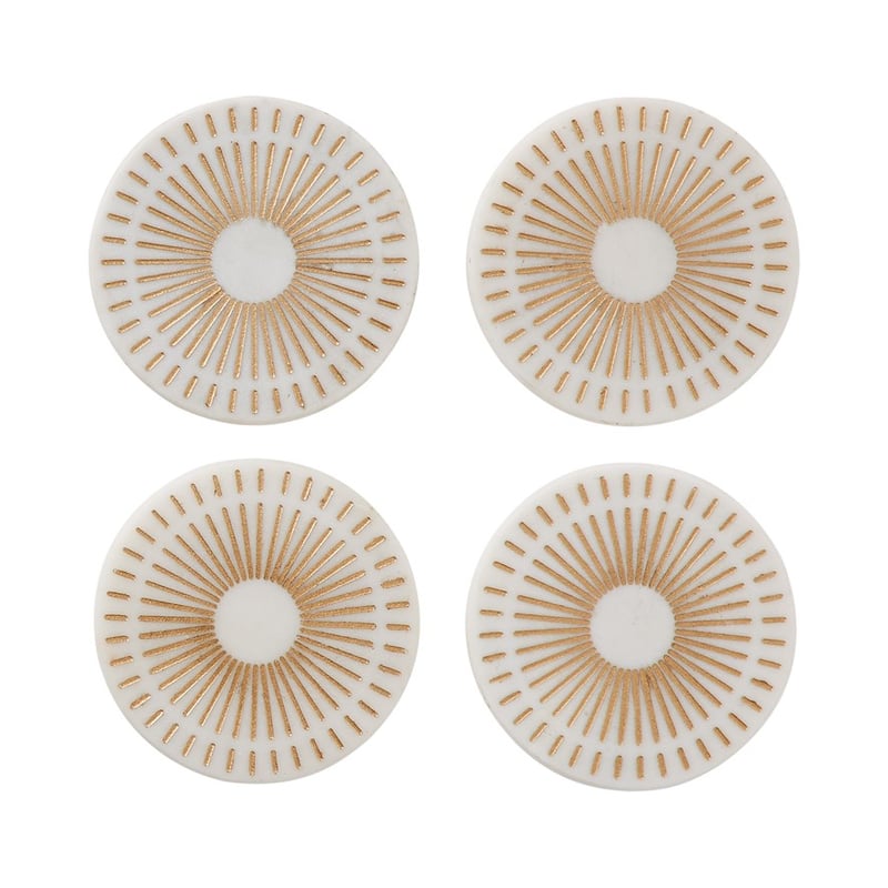 Astro White and Gold Marble Coasters