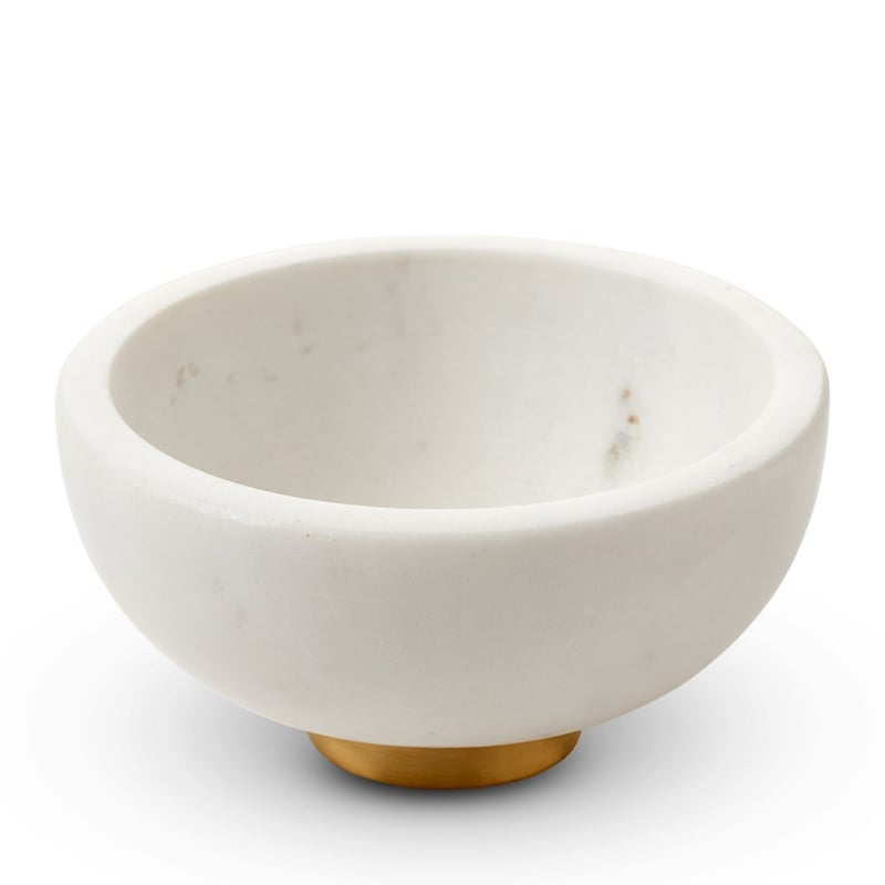 Summertime White and Gold Marble Salt Dish
