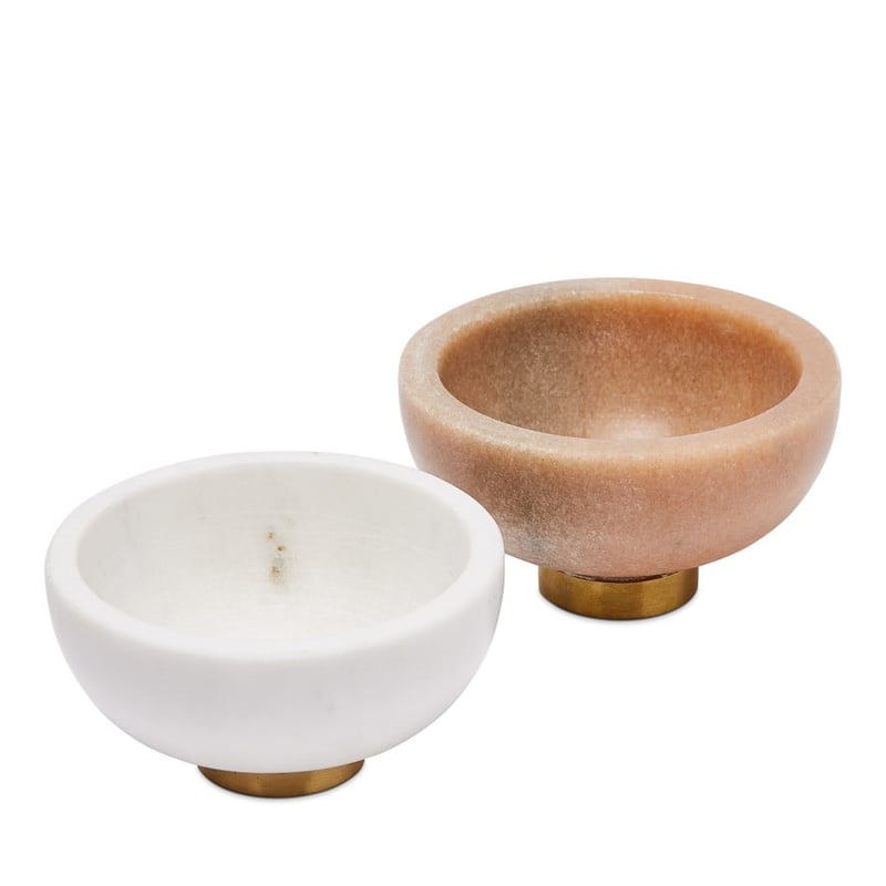 Summertime White and Gold Marble Salt Dish