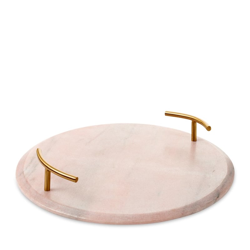 Summertime Pink and Gold Marble Tray