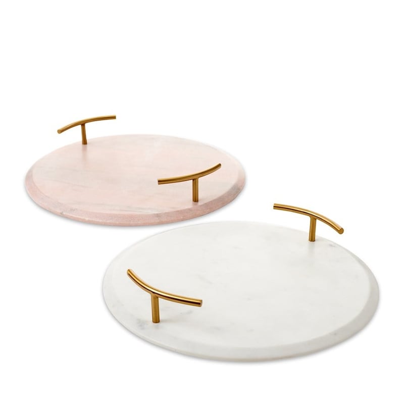 Summertime Pink and Gold Marble Tray