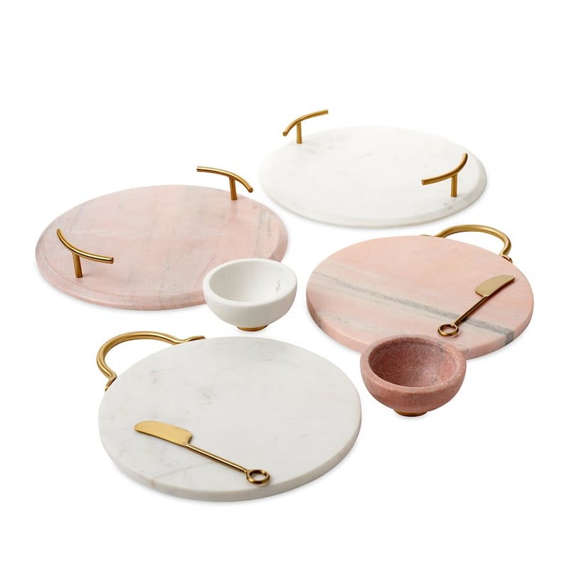 Summertime Pink and Gold Marble Tray