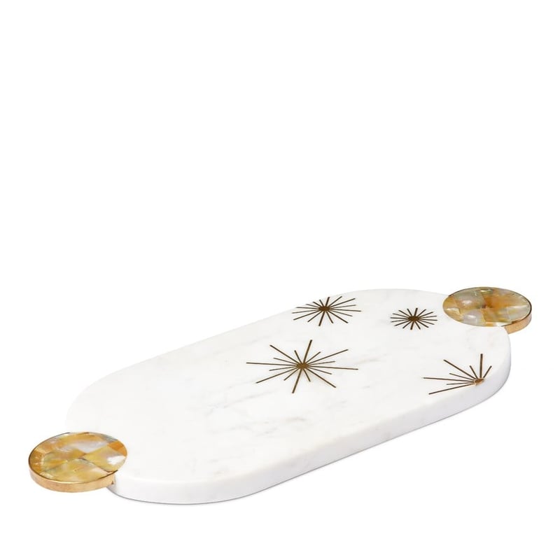 Astro White and Gold Marble Tray
