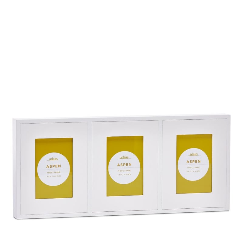 Aspen White 4" x 6" Triple Photo Frame 