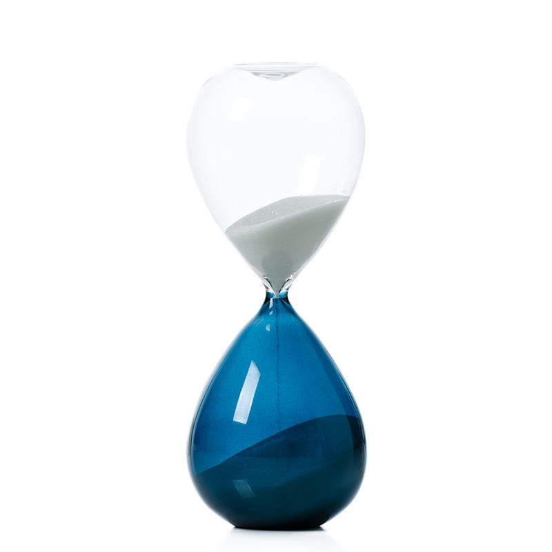 Clear & Teal Two Tone Sand Glass