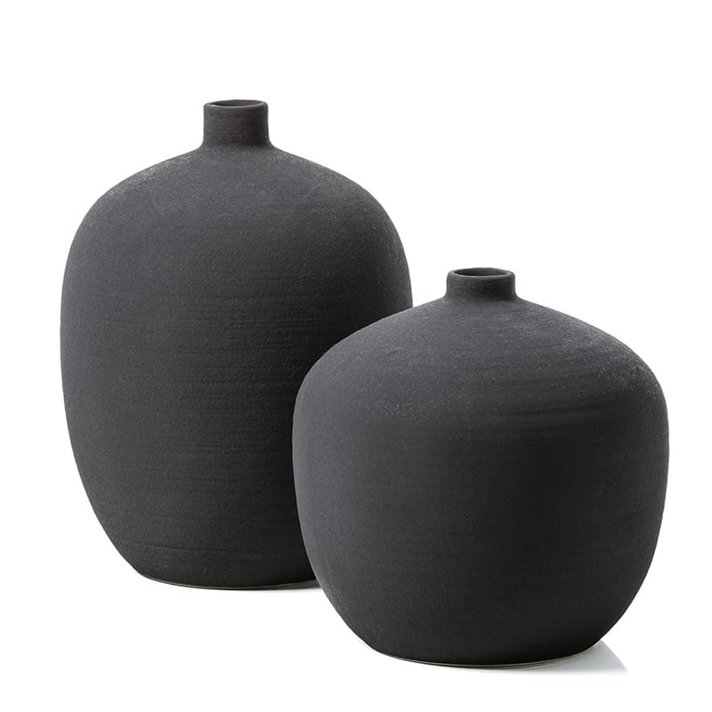 Billy Textured Vase Black