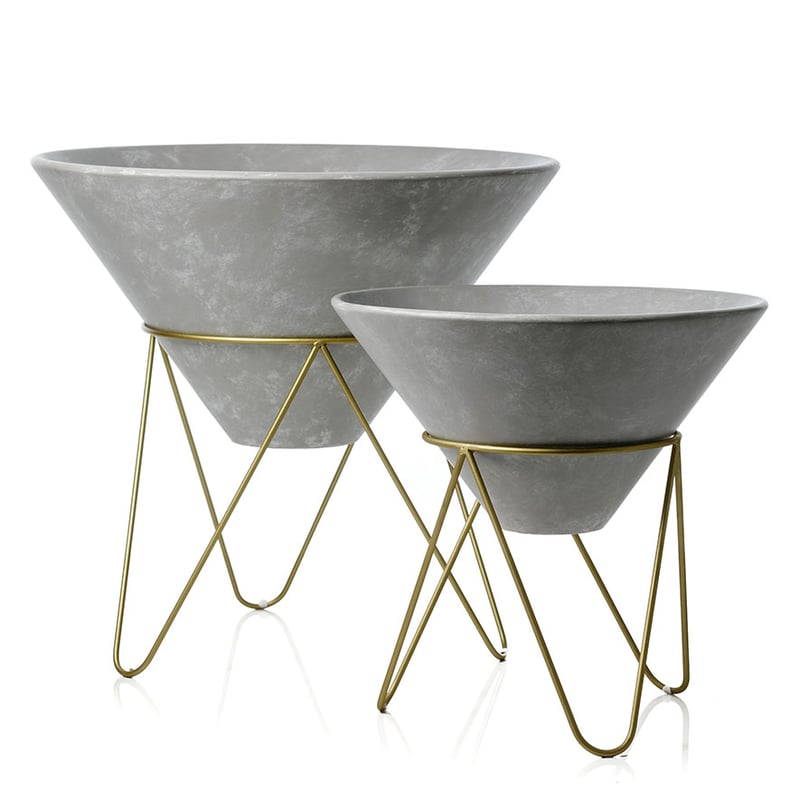 Parker Plant Stand Grey & Gold 