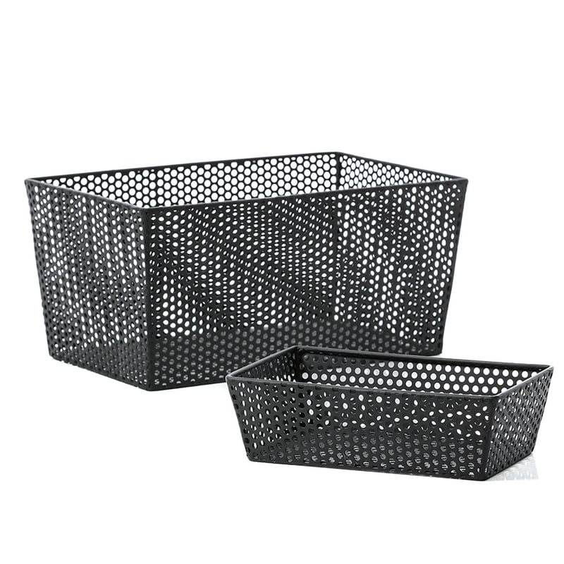 Oscar Perforated Storage Basket Black 