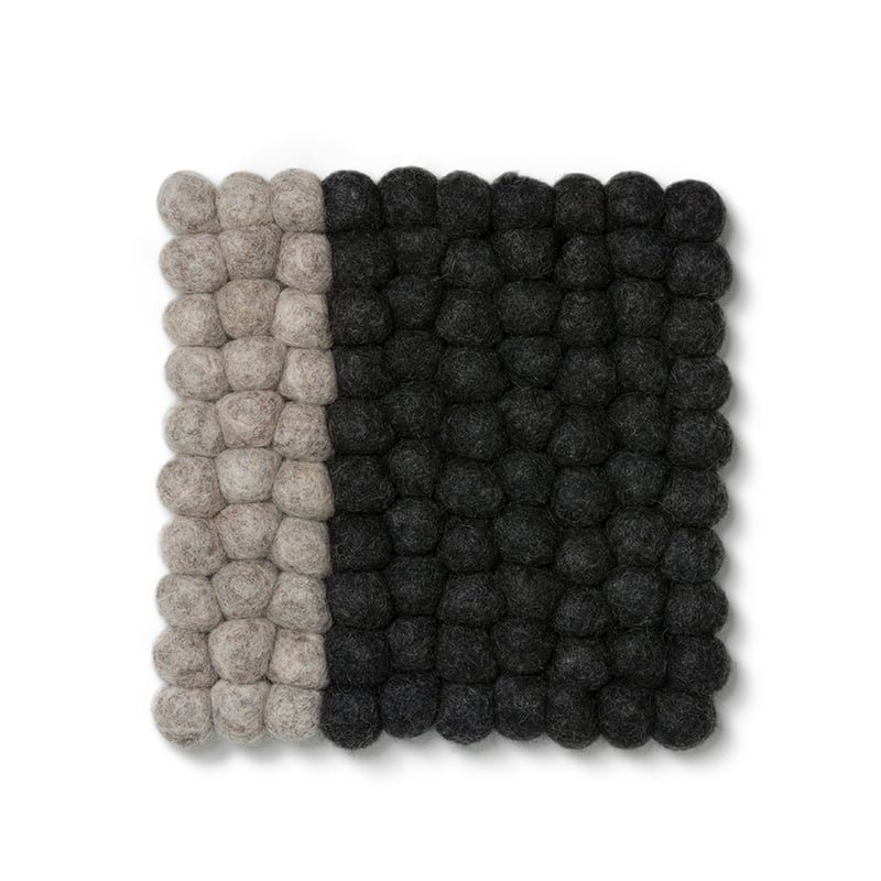 Nepalese Wool Square Trivet Light Grey & Charcoal 